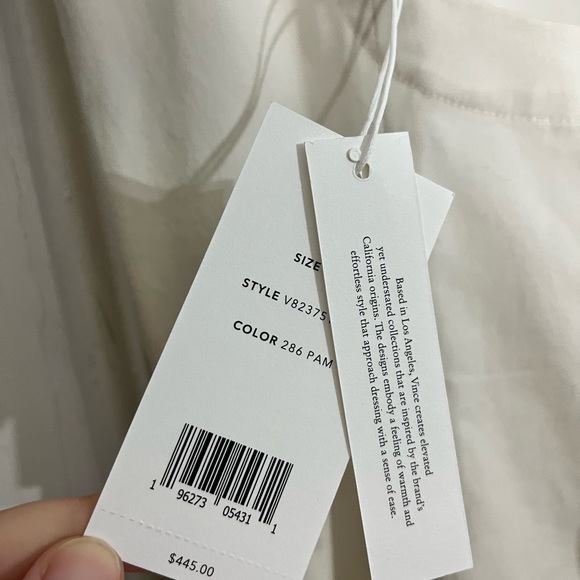 Vince Paneled Slip Dress Pampas ivory beige linen dress size 00 NWT - Picture 4 of 5